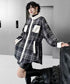 Contrast Panel Check Shirt Jacket